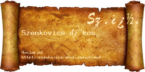 Szenkovics Ákos névjegykártya